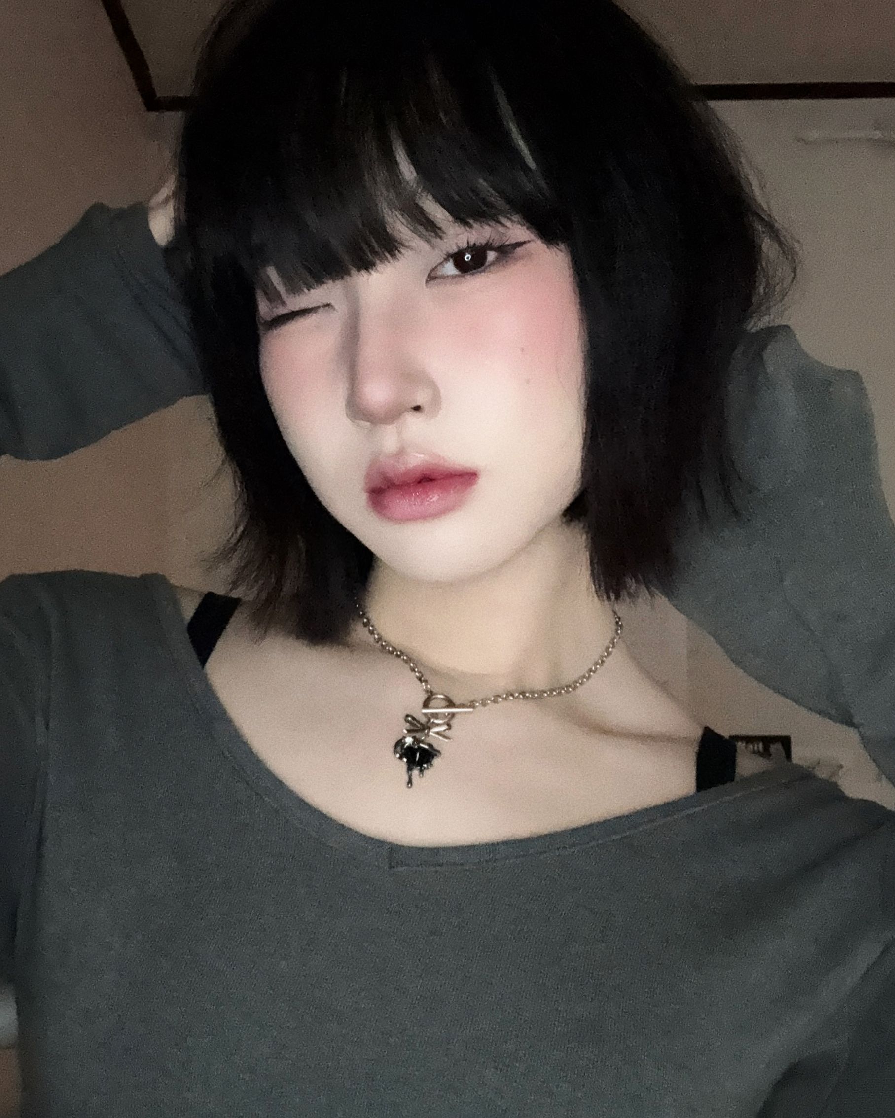 [SSEO] Multi-layer Heart Ribbon Necklace - SSEO | 리켓