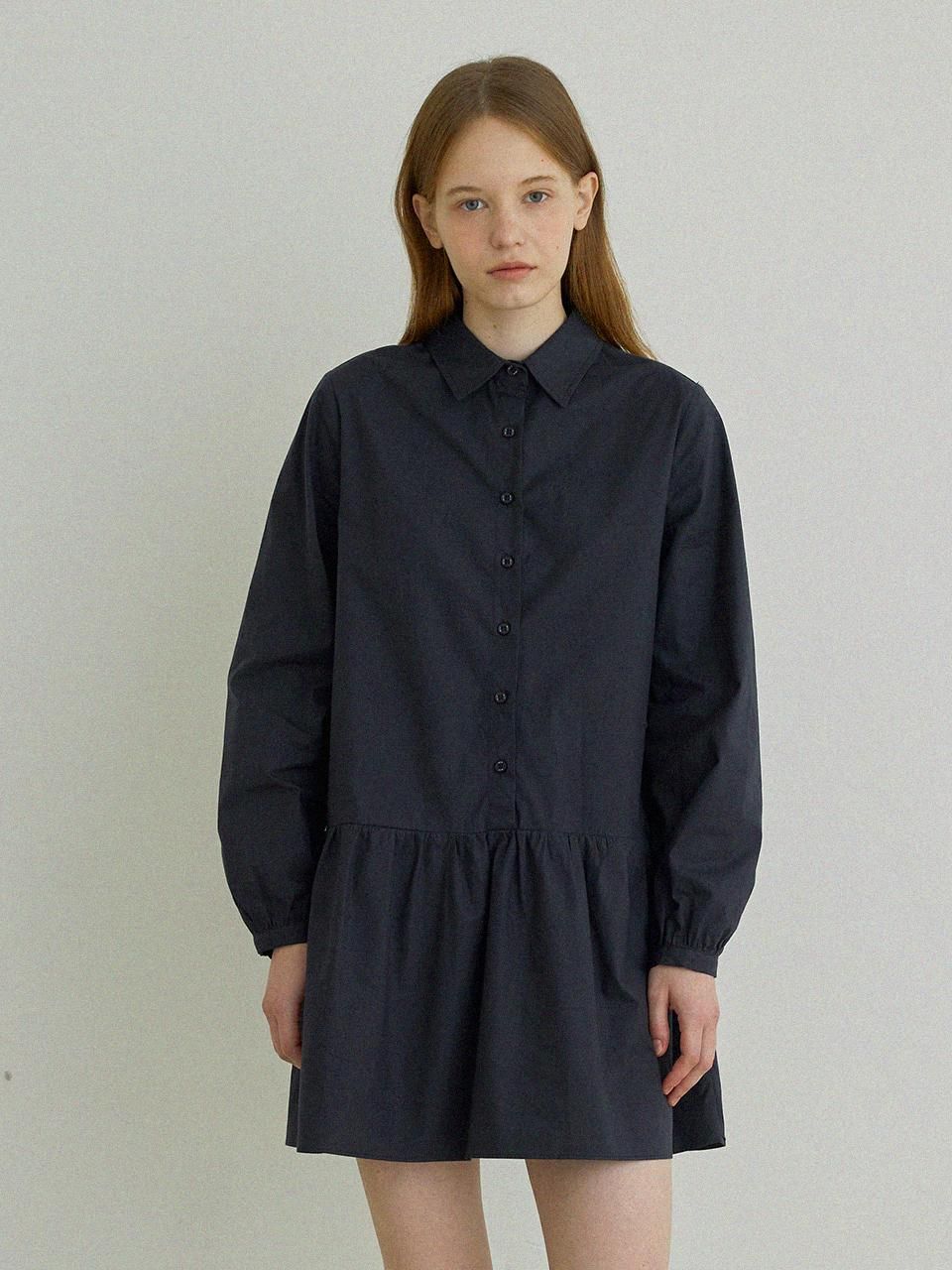 [ASIF] Vayden shirring One-piece (Navy) - ASIF | 리켓