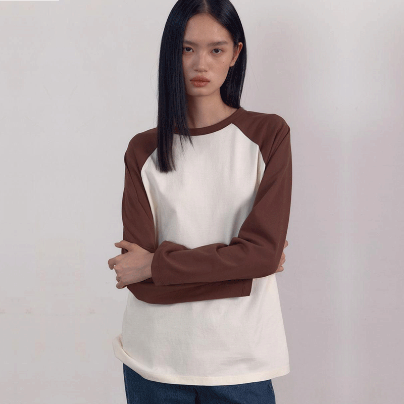 [38COMEONCOMMON] Loose Raglan Long Sleeve T-Shirts (Brown ...